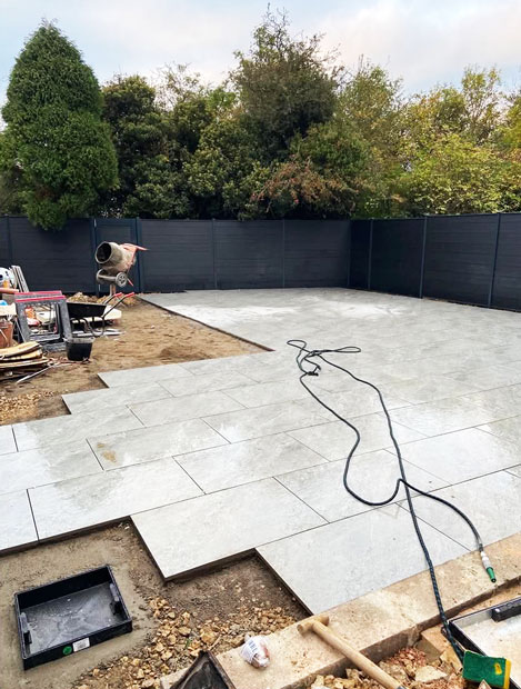porcelain patios and footpaths in durham, non-slip paving